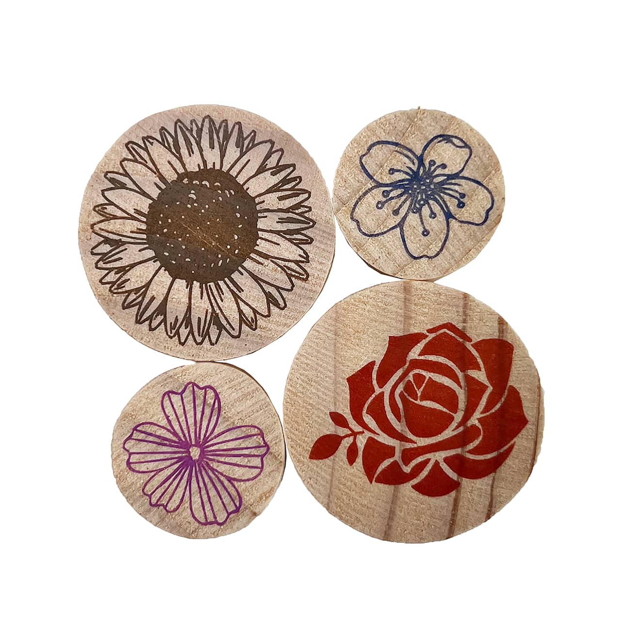 Flowers Round Wood Stamp Set by Recollections&#x2122;